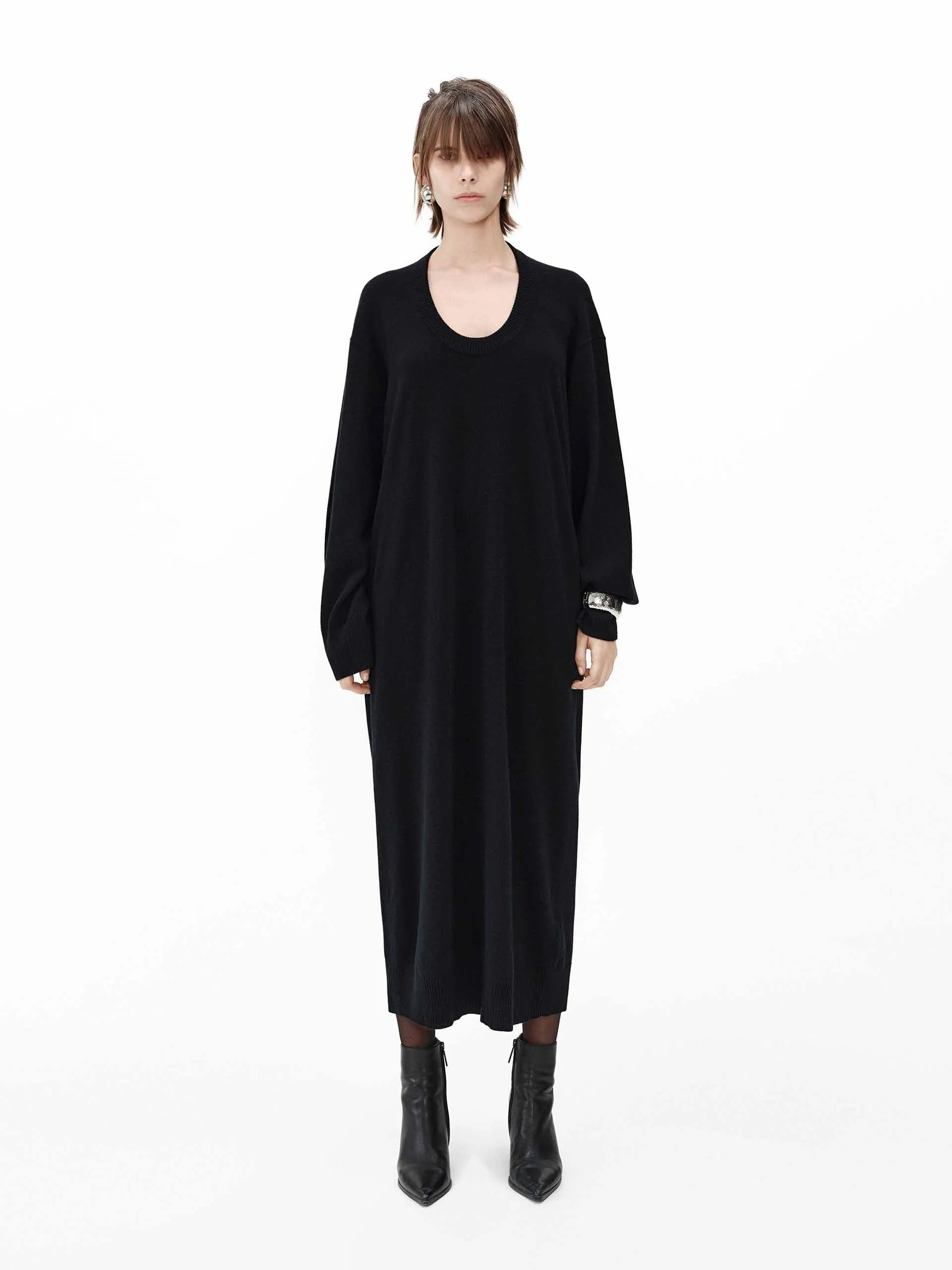 Scoop Neck Loose Dress
