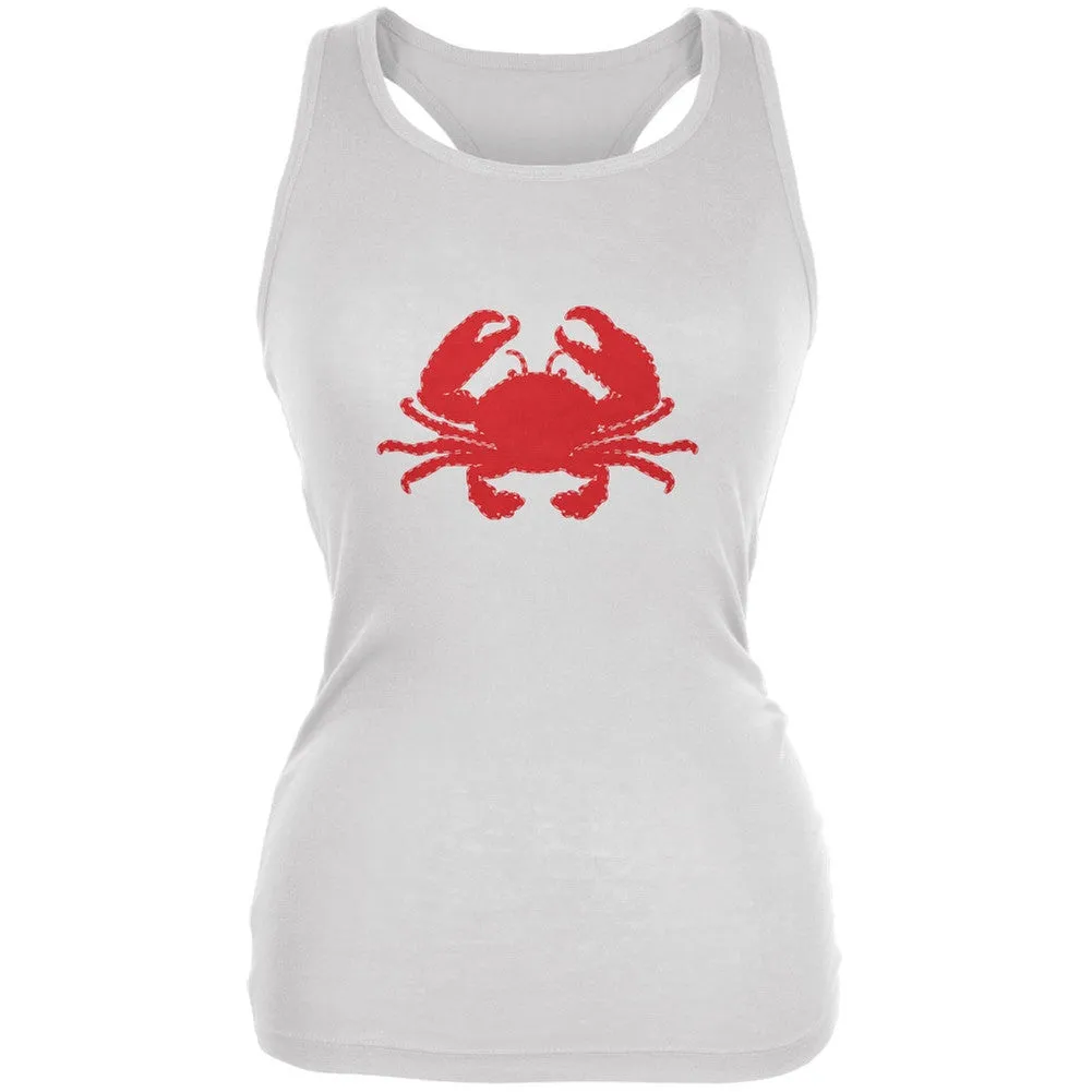 Summer - Crab Faux Stitched Juniors Soft Tank Top