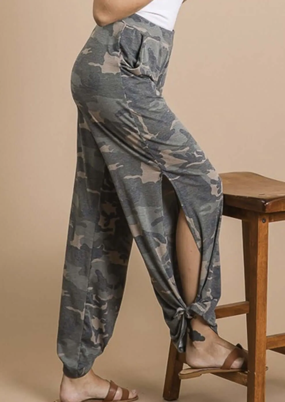 Ultra Lightweight Camo Tie Hem Pants Made in USA