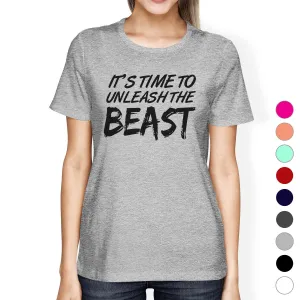 Unleash Beast Womens Funny Workout Shirt T-Shirt Workout Lover Gift