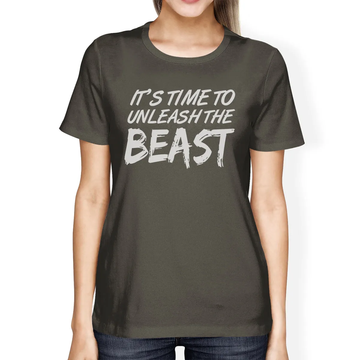 Unleash Beast Womens Funny Workout Shirt T-Shirt Workout Lover Gift