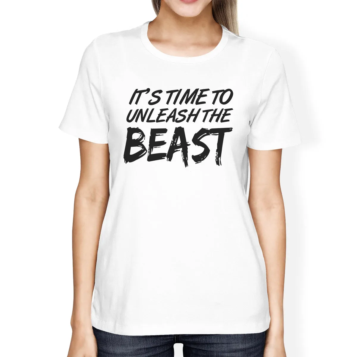 Unleash Beast Womens Funny Workout Shirt T-Shirt Workout Lover Gift