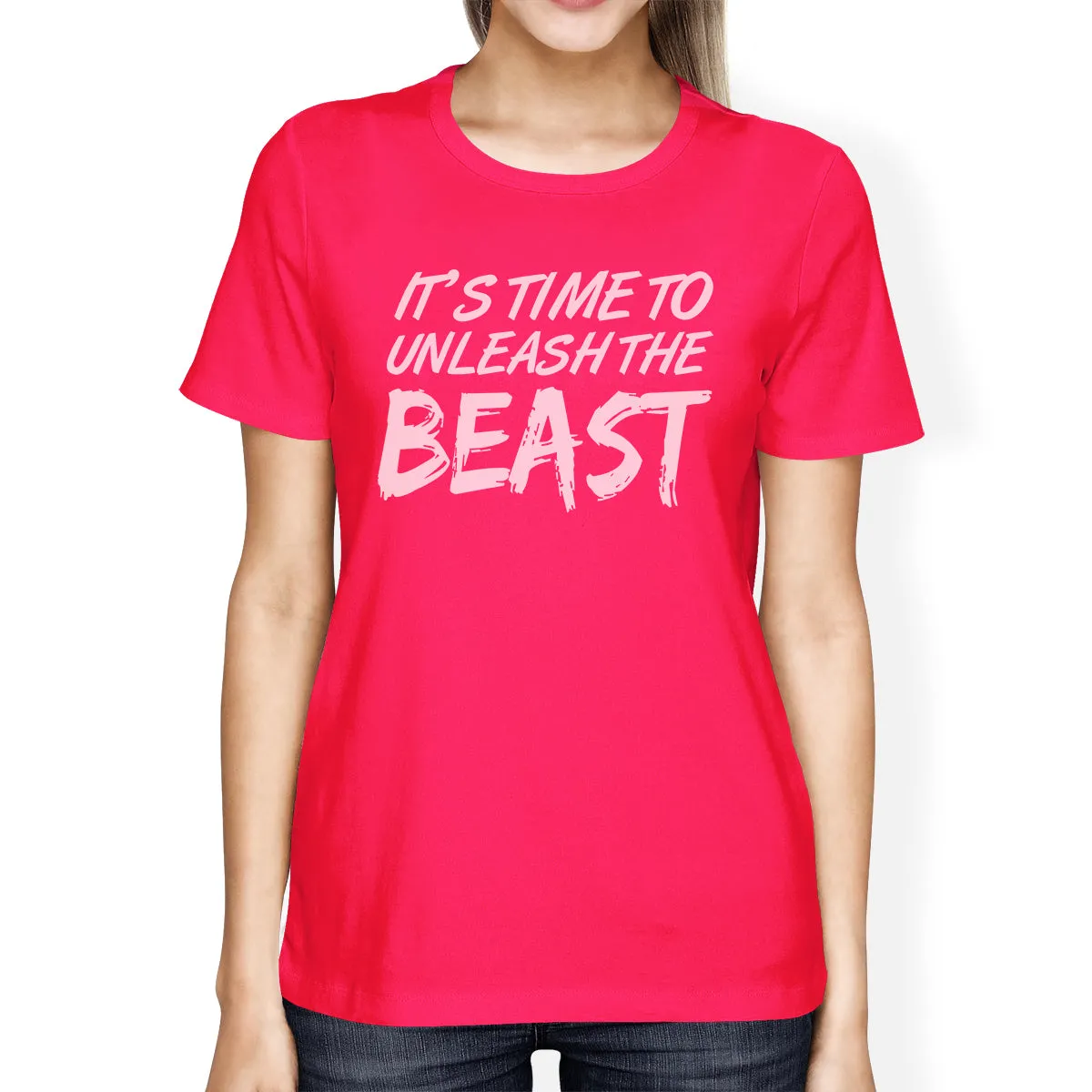 Unleash Beast Womens Funny Workout Shirt T-Shirt Workout Lover Gift