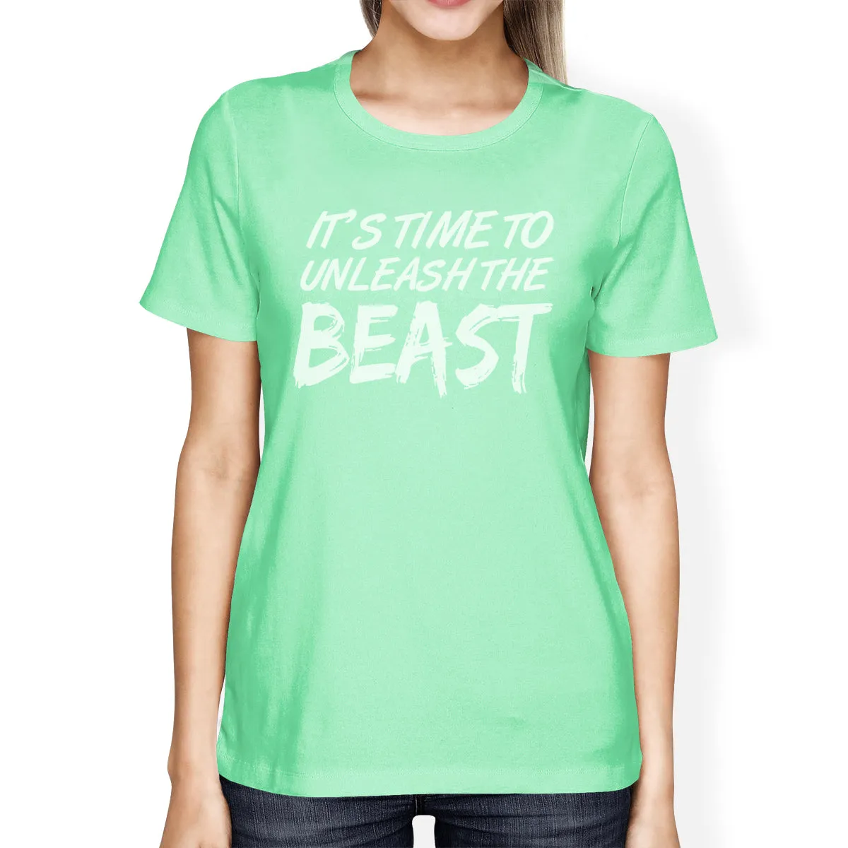 Unleash Beast Womens Funny Workout Shirt T-Shirt Workout Lover Gift
