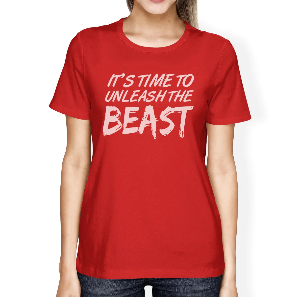 Unleash Beast Womens Funny Workout Shirt T-Shirt Workout Lover Gift