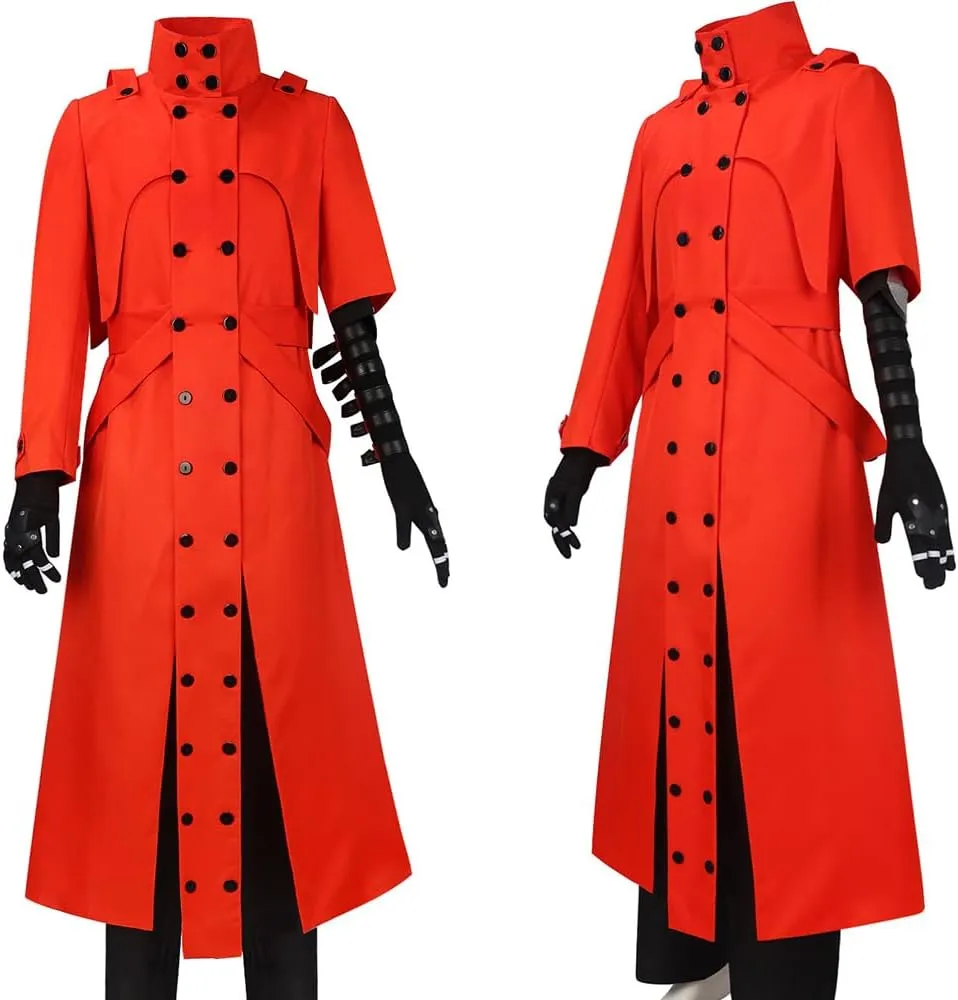 Vash Cosplay,Vash Costume Cloak Vash Cosplay Outfit Uniform Red Halloween Men