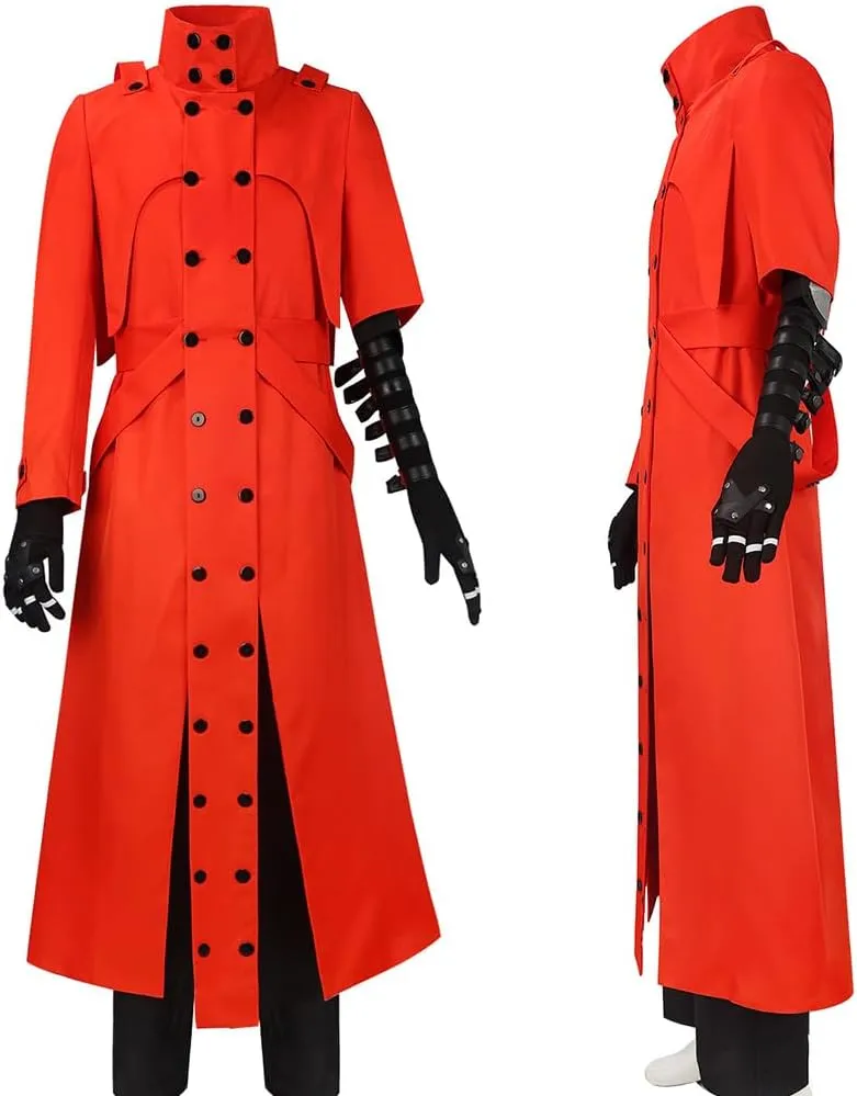 Vash Cosplay,Vash Costume Cloak Vash Cosplay Outfit Uniform Red Halloween Men