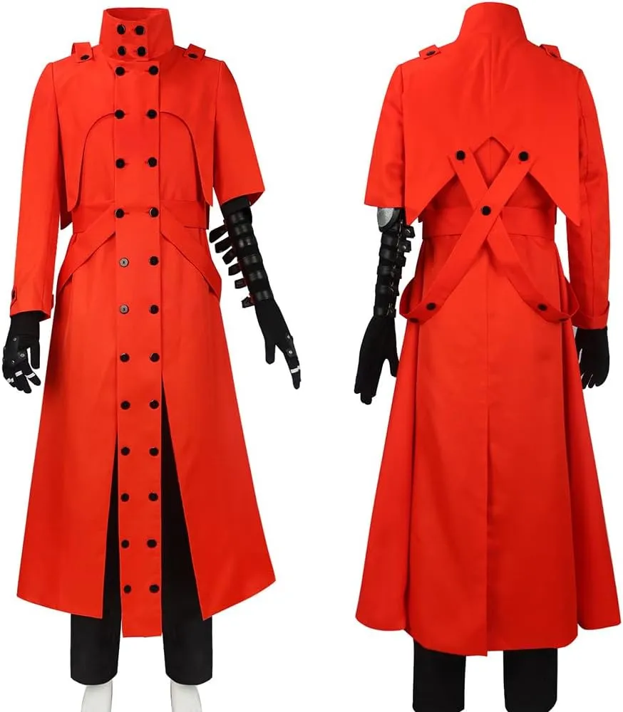 Vash Cosplay,Vash Costume Cloak Vash Cosplay Outfit Uniform Red Halloween Men
