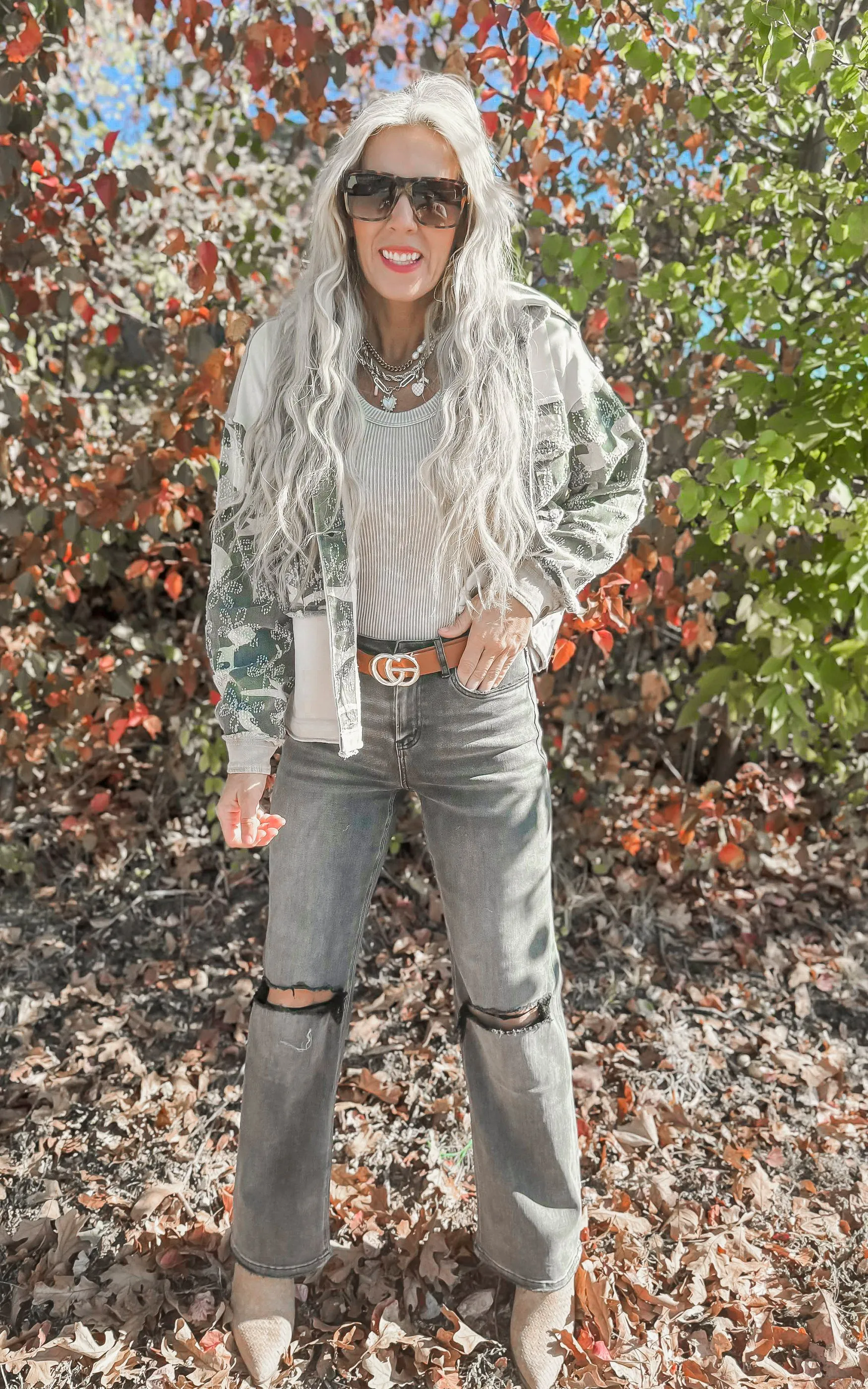 Washed Camo Jacket w/ Hood**