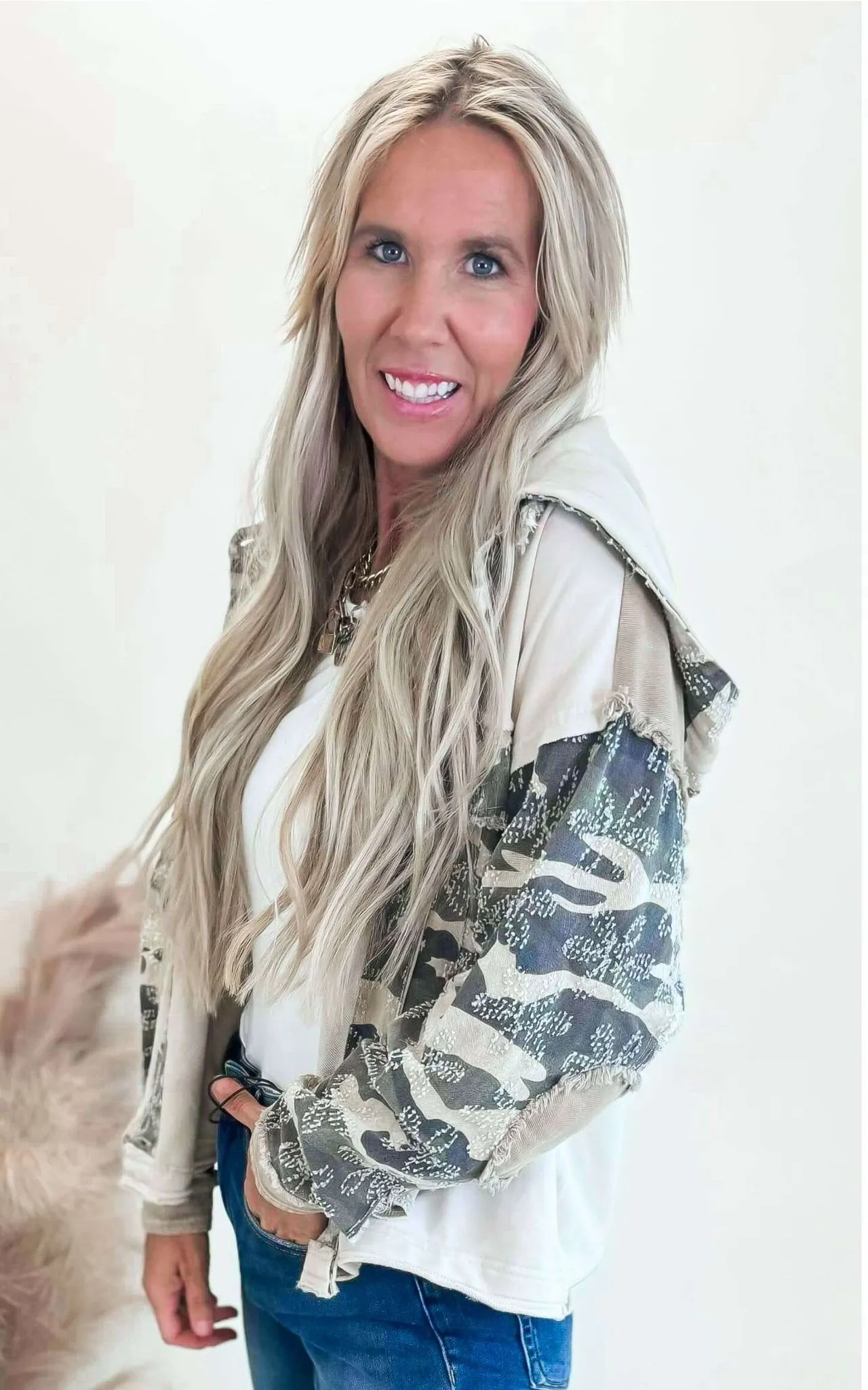 Washed Camo Jacket w/ Hood**