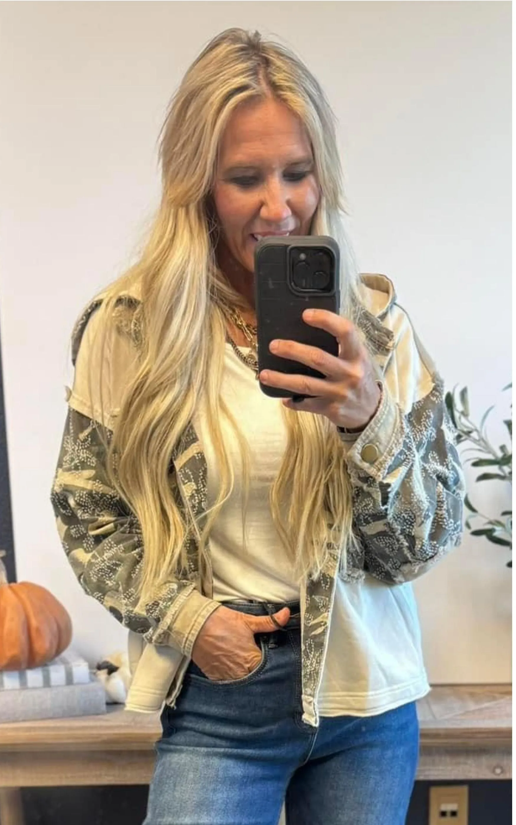 Washed Camo Jacket w/ Hood**