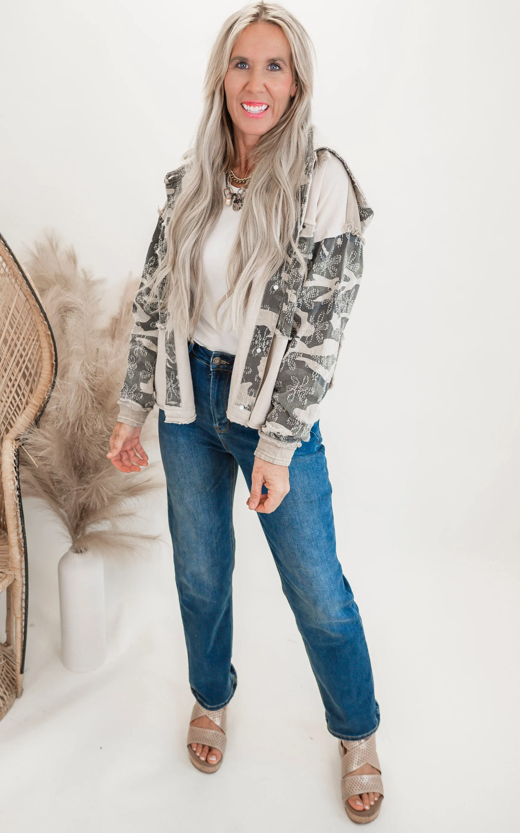 Washed Camo Jacket w/ Hood**