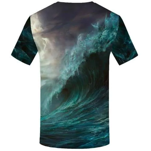 Wave T shirts Men Cloud T-shirts Graphic Colorful Tshirt Printed Fantasy Tshirt Anime Cartoon Tshirts Casual Short Sleeve