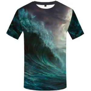 Wave T shirts Men Cloud T-shirts Graphic Colorful Tshirt Printed Fantasy Tshirt Anime Cartoon Tshirts Casual Short Sleeve