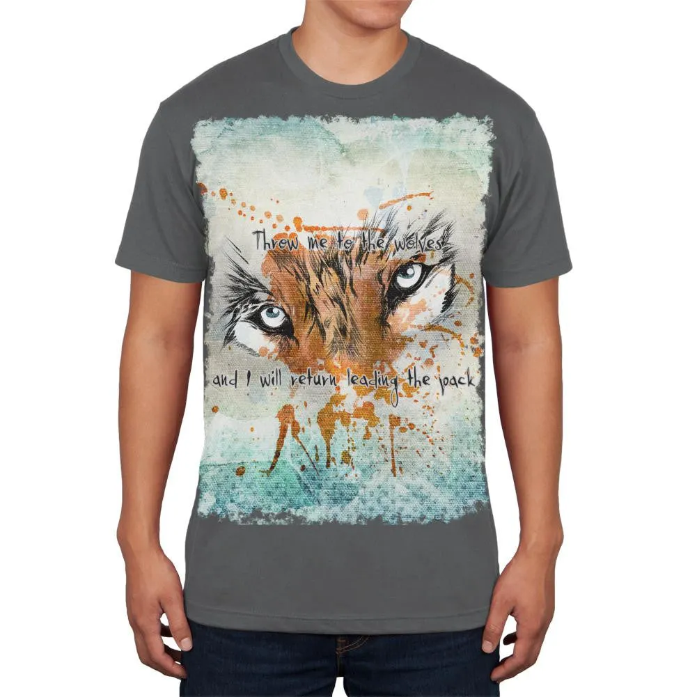 Wolf Pack Leader Motivational Grey Adult Soft T-Shirt