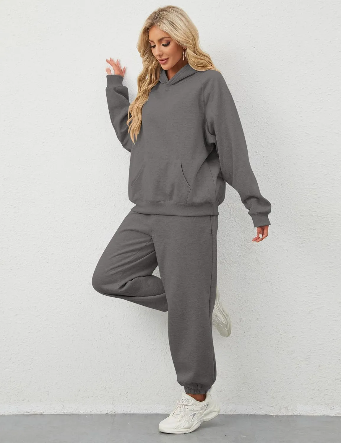 Women's Hoodie and Sweatpants Set for Women 2 Piece Outfits Tracksuit Oversized Sweatshirt and High Waist Sweatpants