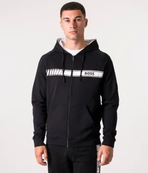 Zip Through Authentic Logo Stripe Hoodie